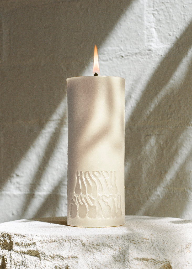 Olive Wax Pillar Candle - Cedarwoood Large