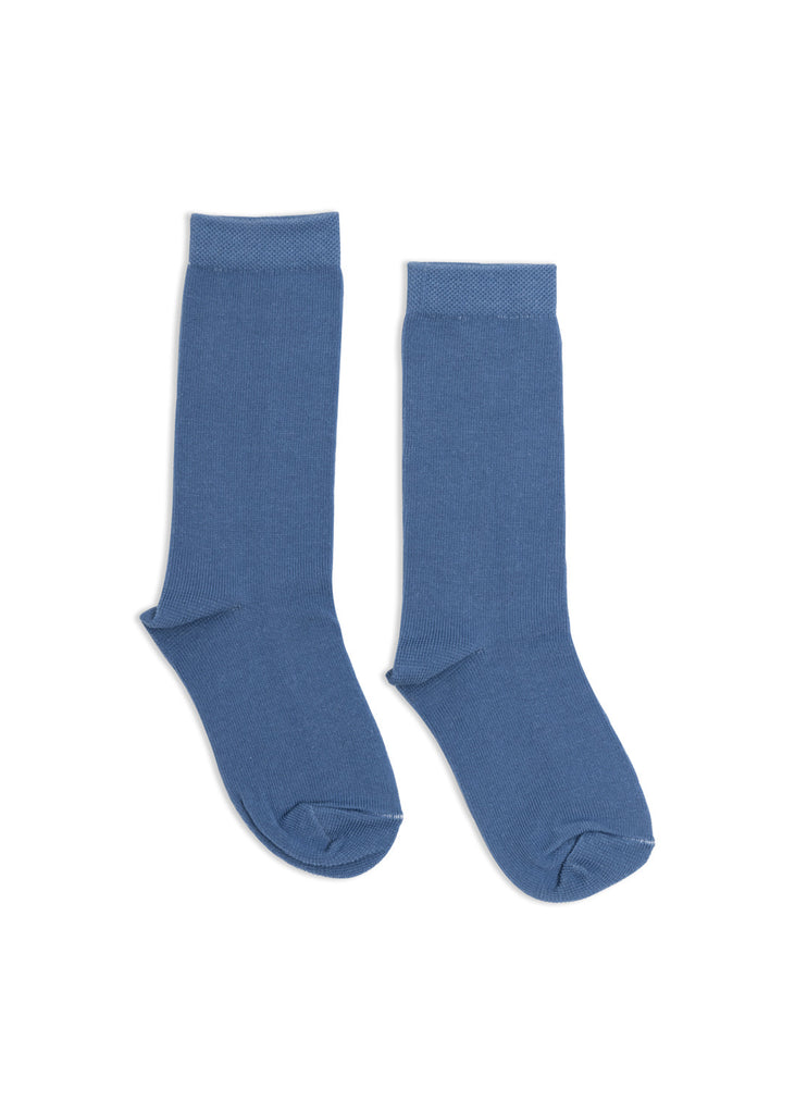 Amber Organic Cotton Crew Socks - Colony Blue